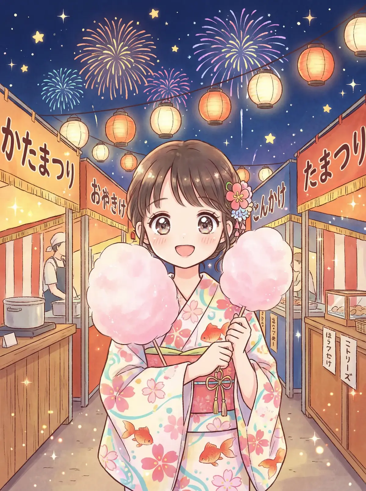 桃乃木 高清写真 - 夏日祭典中的桃酱，花火浴衣绚烂夺目